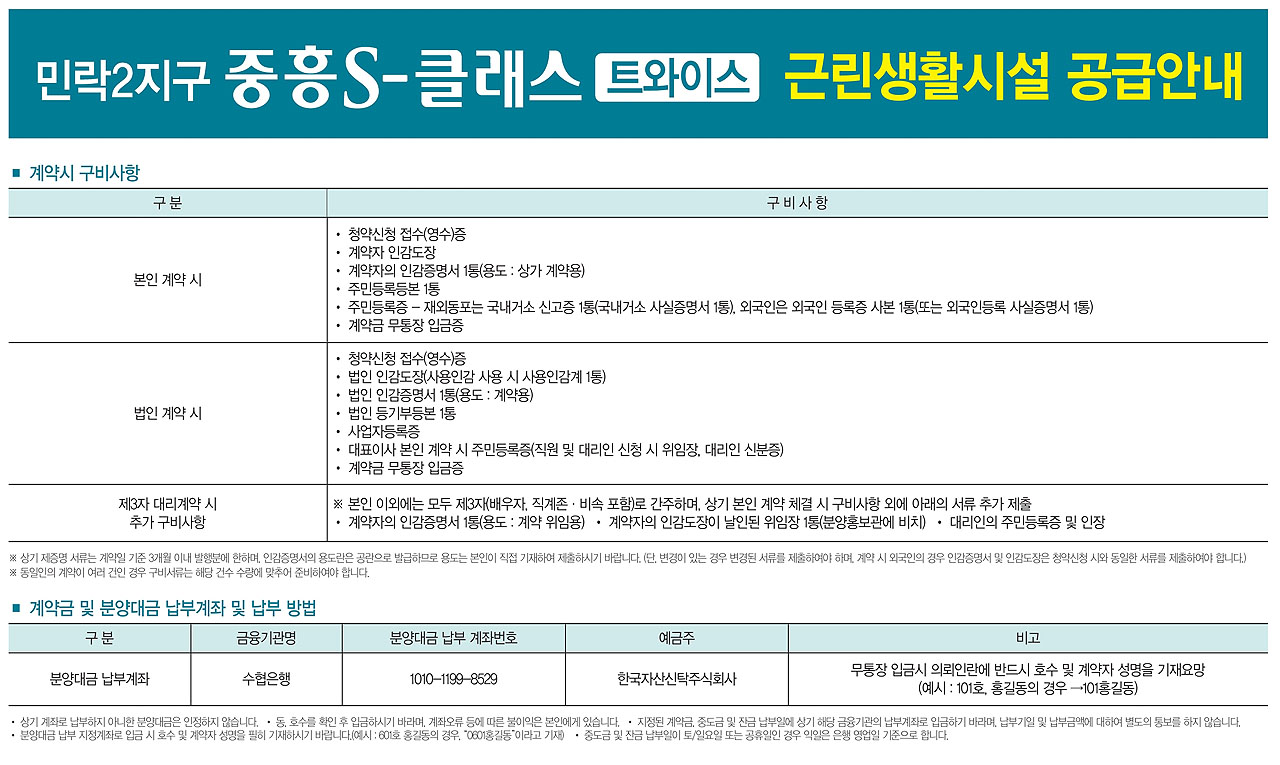 민락 중흥S클래스 트와이스 상가 공급안내